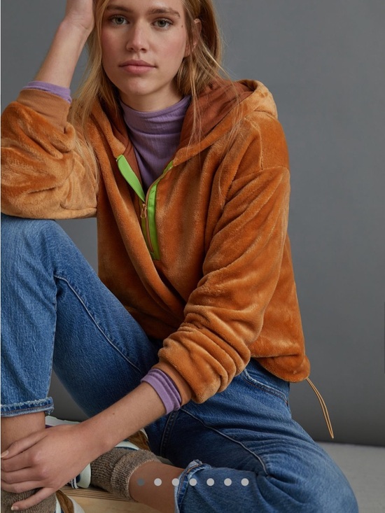 Anthropologie Tops - Anthropologie Sunday in Brooklyn Kelyn Teddy Hoodie Cozy Fuzzy Plush Size S